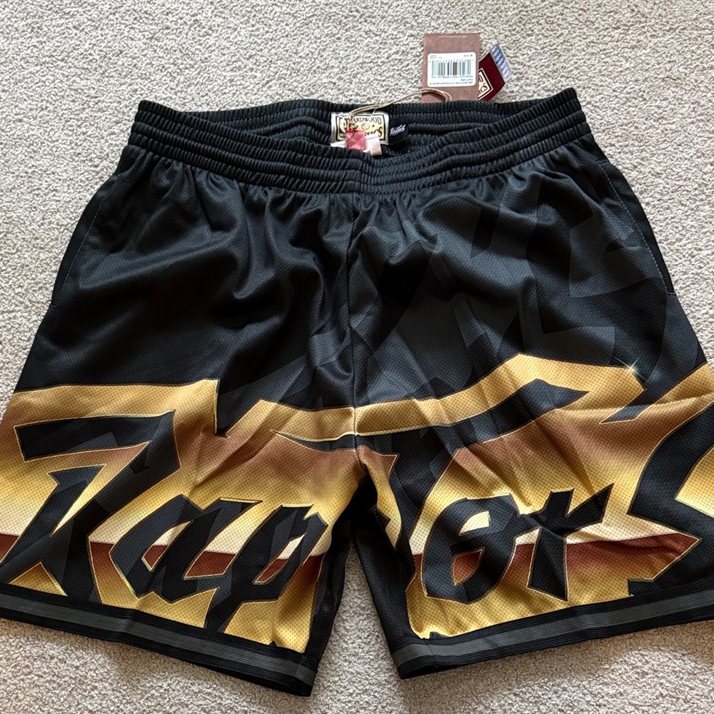 Mitchell & Ness Black and Gold Athletic Shorts